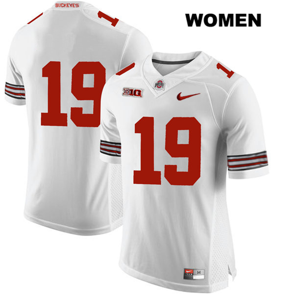 Ohio State Buckeyes Women's Chris Olave #19 White Authentic Nike No Name College NCAA Stitched Football Jersey XA19J05EZ